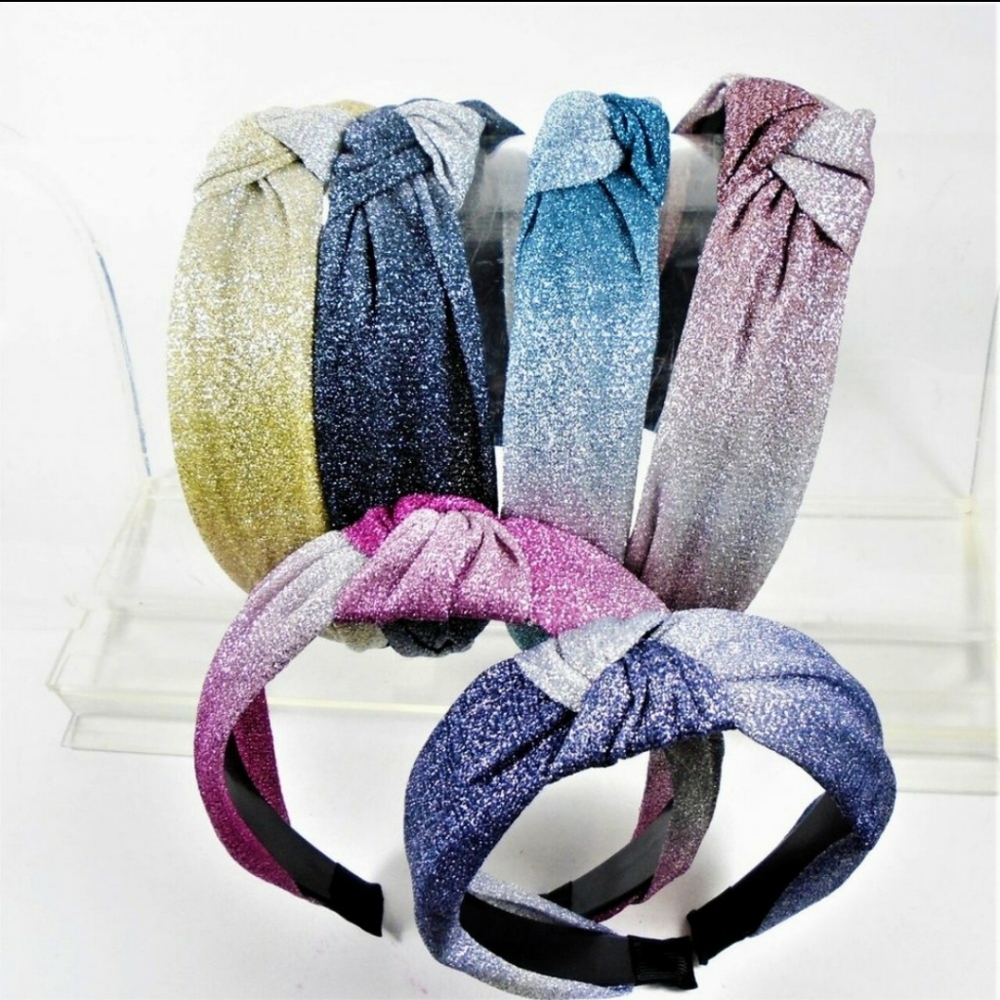 Knotted sparkling gradient headbands